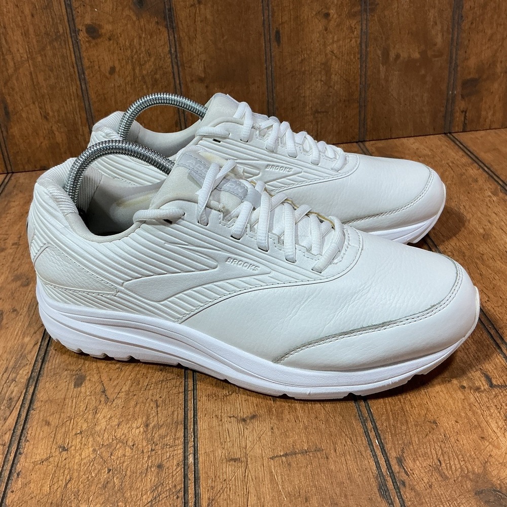 Brooks Addiction Walker 2 1203071D142 Shoes Womens 10.5 D White Leather Sneakers